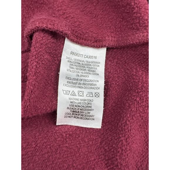 Vans Maroon Classic Off The Wall Logo Hoodie Soft Fleece Pullover Size Large - Picture 6 of 6